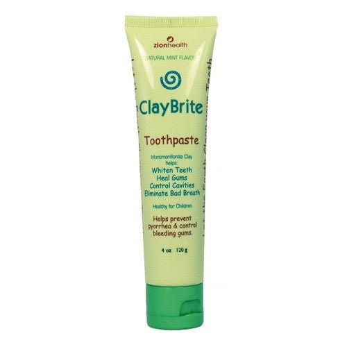 Zion Health Tpste Claybrite Natural Mint Flaovour Tooth Paste, 4 oz